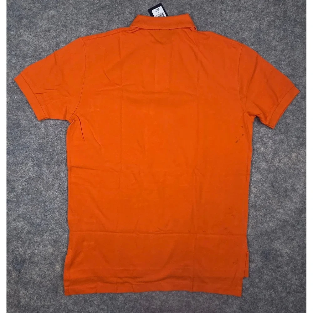 NEW Polo Ralph Lauren Mens Mesh Shirt Polo Orange Pony M Vintage NWT *FLAW*